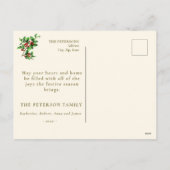 ヴィンテージクリスマス – 緑のプレゼント シーズンポストカード (裏面)