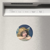 ヴィンテージクリスマス、美しい天使とゴールドの星 マグネット (インサイチュ (食洗機))