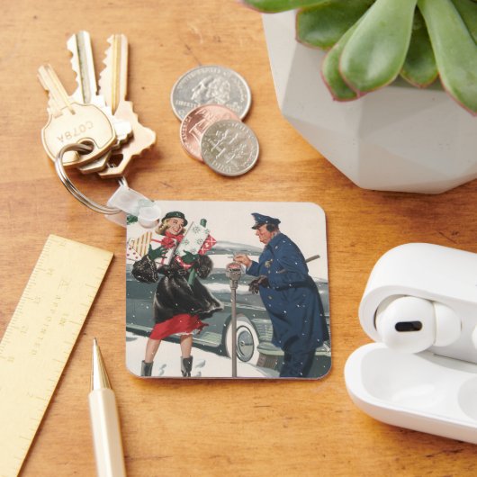 ヴィンテージクリスマス、買い物 プレゼント 警官 キーホルダー (デスク)