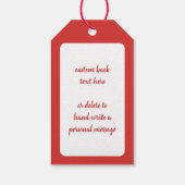 ヴィンテージクリスマス 赤いポインセチアの植物 花 ギフトタグ (裏面)