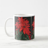 ヴィンテージクリスマス 赤いポインセチアの植物 花 コーヒーマグカップ (左)