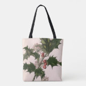 ヴィンテージクリスマス、赤い実のホーリー植物 トートバッグ (裏面)