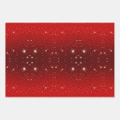 ヴィンテージクリスマス、赤い銀河の輝く星たち ラッピングペーパーシート (正面)