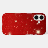 ヴィンテージクリスマス、赤い銀河の輝く星たち Case-Mate iPhoneケース (裏面 (横))