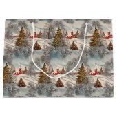 ヴィンテージクリスマス 輝く冬の村 ラージペーパーバッグ (正面)