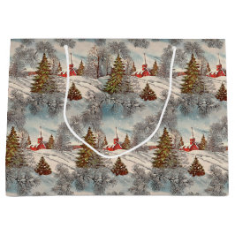 ヴィンテージクリスマス 輝く冬の村 ラージペーパーバッグ