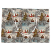 ヴィンテージクリスマス 輝く冬の村 ラージペーパーバッグ (裏面)