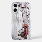 ヴィンテージクリスマス、道路の冬、そり馬 Case-Mate iPhoneケース (裏面)