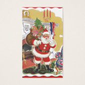 ヴィンテージクリスマス、陽気なサンタクロースとプレゼント (正面)