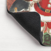 ヴィンテージクリスマス、陽気なサンタクロースとプレゼント マウスパッド (コーナー)