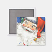 ヴィンテージクリスマス、陽気なサンタクロースと音楽 マグネット (正面/裏面)