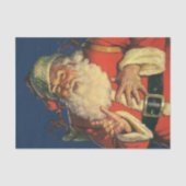 ヴィンテージクリスマス、陽気なサンタクロースのおもちゃ 薄葉紙 (正面)