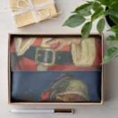 ヴィンテージクリスマス、陽気なサンタクロースのおもちゃ 薄葉紙 (ギフト)