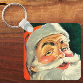 ヴィンテージクリスマス、陽気なレトロ50'sサンタクロース キーホルダー (正面)
