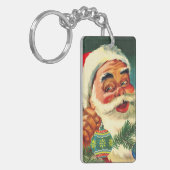 ヴィンテージクリスマス、陽気なレトロ50'sサンタクロース キーホルダー (正面左)