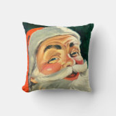 ヴィンテージクリスマス、陽気なレトロ50'sサンタクロース クッション (正面)