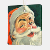 ヴィンテージクリスマス、陽気なレトロ50'sサンタクロース セラミックオーナメント (左)