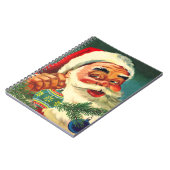 ヴィンテージクリスマス、陽気なレトロ50'sサンタクロース ノートブック (左側)