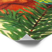 ヴィンテージクリスマス、陽気なレトロ50'sサンタクロース ポスター (角)