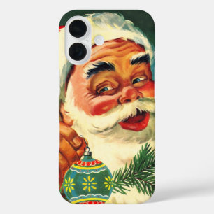 ヴィンテージクリスマス、陽気なレトロ50'sサンタクロース iPhone 16ケース