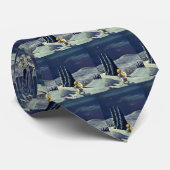 ヴィンテージクリスマス、雪の天使が星と歩く ネクタイ (ロール)