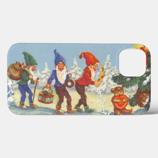 ヴィンテージクリスマス 雪の森のエルフ 冬 Case-Mate iPhoneケース (裏面 (横))