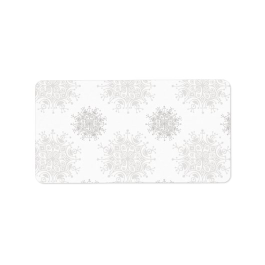 ヴィンテージクリスマス、雪片ブリザード模様 ラベル (正面)