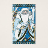 ヴィンテージクリスマス、青いサンタクロースのスノーグローブ (正面)