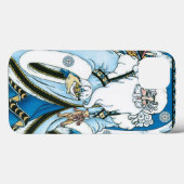 ヴィンテージクリスマス、青いサンタクロースのスノーグローブ Case-Mate iPhoneケース (裏面 (横))