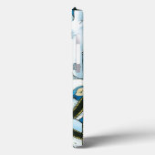 ヴィンテージクリスマス、青いサンタクロースのスノーグローブ Case-Mate iPhoneケース (裏面 / 左)