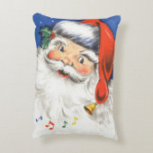 ヴィンテージクリスマス、音楽で楽しいサンタクロース アクセントクッション (裏面(縦))