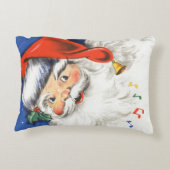 ヴィンテージクリスマス、音楽で楽しいサンタクロース アクセントクッション (裏面)