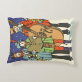 ヴィンテージクリスマス、音楽家たちのキャロリング アクセントクッション (裏面)