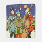 ヴィンテージクリスマス、音楽家たちのキャロリング セラミックオーナメント (左)