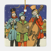 ヴィンテージクリスマス、音楽家たちのキャロリング セラミックオーナメント (裏面)