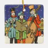 ヴィンテージクリスマス、音楽家たちのキャロリング セラミックオーナメント (正面)