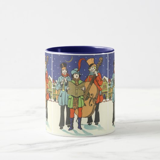 ヴィンテージクリスマス、音楽家たちのキャロリング マグカップ (中央)