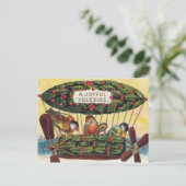 ヴィンテージクリスマス – 飛行船の鳥 シーズンポストカード (スタンド正面)