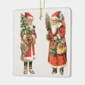 ヴィンテージクリスマス、2サンタクロースがカット画像を死ぬ セラミックオーナメント (左)