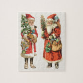 ヴィンテージクリスマス、2体のサンタクロースの切り抜き画像 ジグソーパズル (縦)