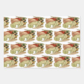 ヴィンテージクリスマス、3違うエンジェル ラッピングペーパーシート (正面3)