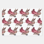 ヴィンテージクリスマス、3違うエンジェル ラッピングペーパーシート (正面2)