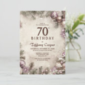 ヴィンテージクリスマス 70歳の誕生日パーティー 招待状 (スタンド正面)