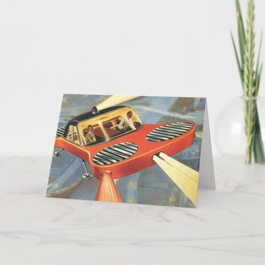 ヴィンテージクリスマス、SF未来車 シーズンカード (正面)