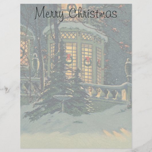 ヴィンテージクリスマス、Windowsのリース付きハウス (正面)