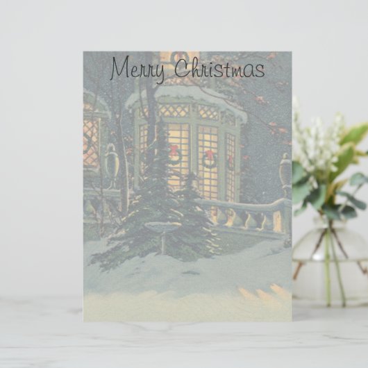 ヴィンテージクリスマス、Windowsのリース付きハウス (スタンド正面)