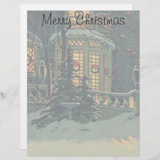 ヴィンテージクリスマス、Windowsのリース付きハウス (正面/裏面)