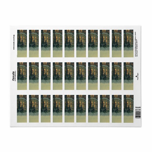 ヴィンテージクリスマス、Windowsのリース付きハウス ラベル (フルシート)