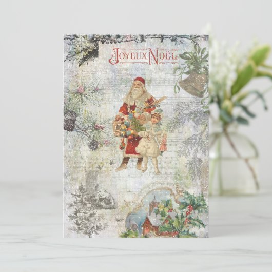 ヴィンテージクリスマスinスノーコラージュ シーズンカード (スタンド正面)