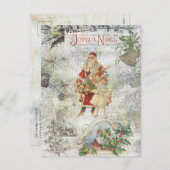 ヴィンテージクリスマスinスノーコラージュ シーズンポストカード (正面/裏面)
